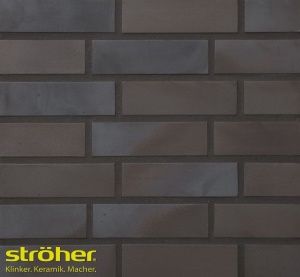 Фасадная клинкерная плитка STROEHER KERAVETTE® №336 metallic schwarz NF 240*71*11 неглазурованная