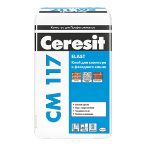 Ceresit СМ 117. Эластичный клей для фасадной плитки, керамогранита и облицовочного камня, 25 кг