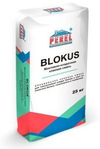 Клей для ячеистых блоков тонкослойный Perel Blokus 0318, 25 кг
